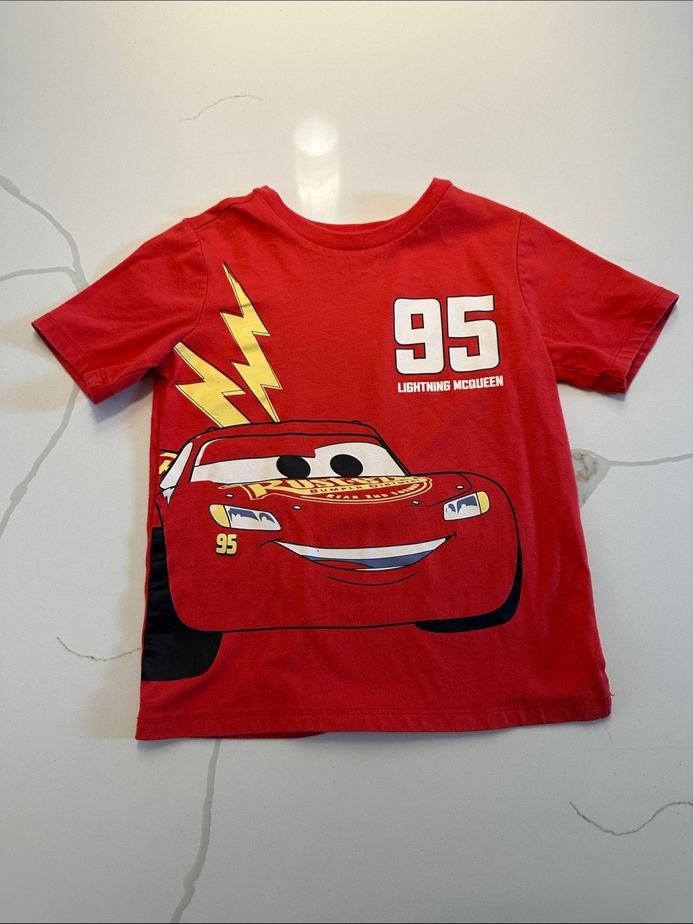 Disney Pixar cars lightning McQueen short sleeve t-shirt size 4 ❤️🏎️🏁